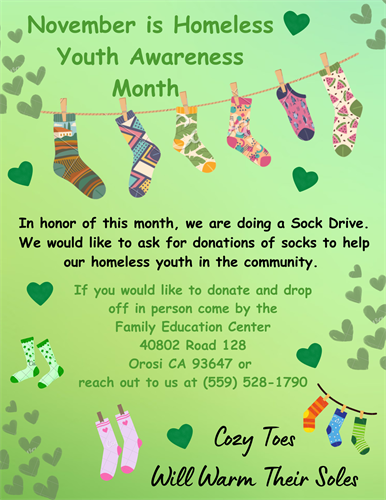 Sock Drive for Homeless Youth