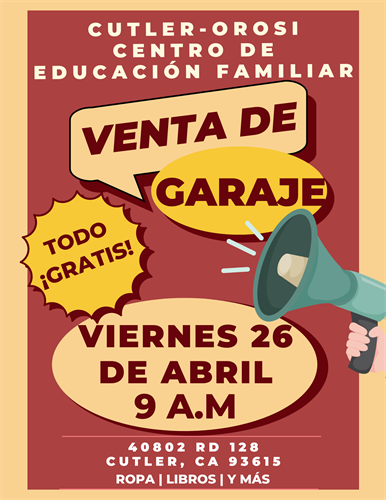 Flyer for Yard Sale in Spanish Version