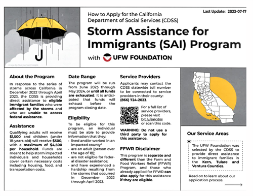 Storm Assistance Program Flyer English 1